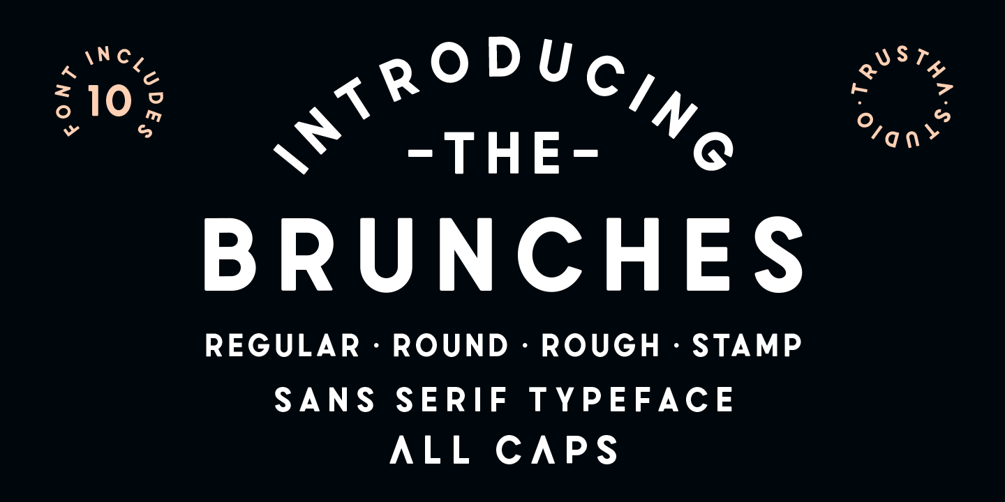 Beispiel einer Brunches Round Slanted-Schriftart